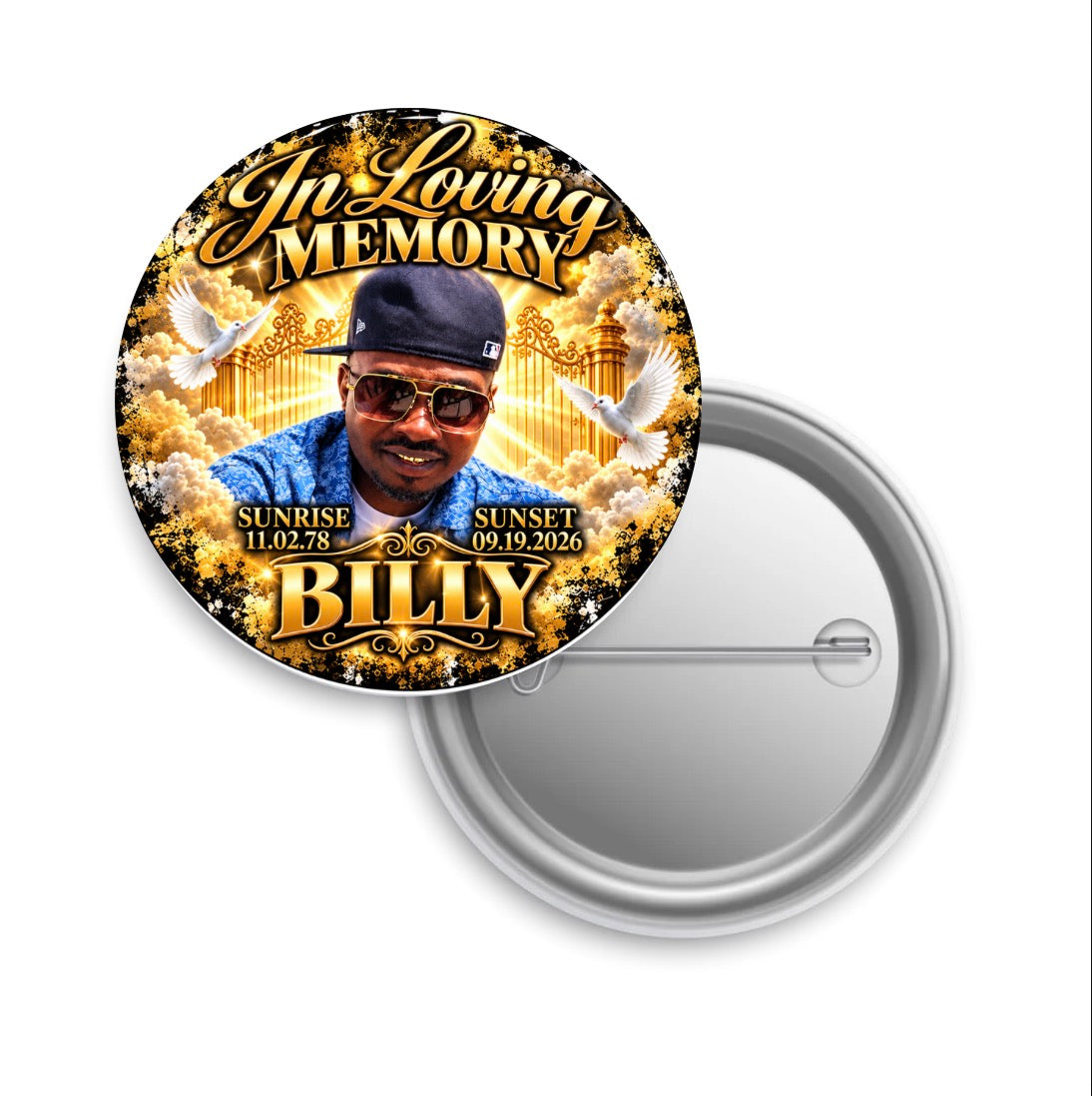 In Loving Memory Custom Buttons (Pack of 5)