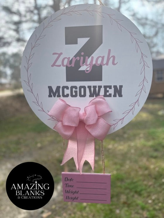 Custom Baby Door Hanger